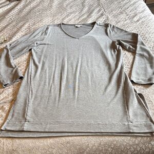 J. Jill Pure Jill Heather Gray Long Sleeve Tencel Tee/Tunic